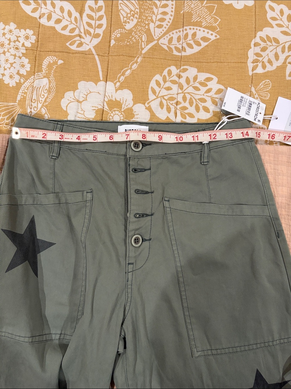 NWT Pistola olive green star  pants sz 27 - Picture 8 of 8